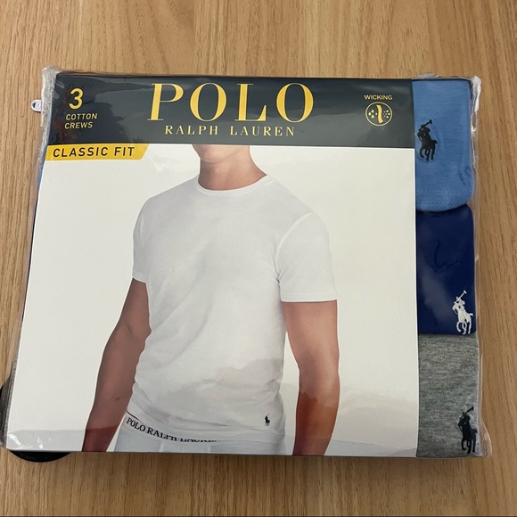 Polo Ralph Lauren Other - NEW POLO sz M 3 PACK Blue Gray Cotton CrewNeck Classic Fit Men's Ralph Lauren